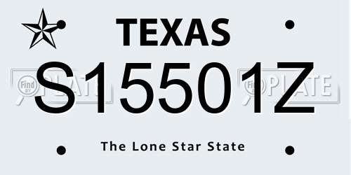 S15501Z Texas License Plate
