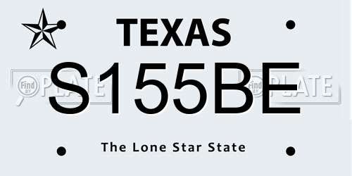 S155BE Texas License Plate