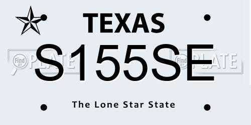 S155SE Texas License Plate