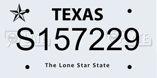 S157229 Texas License Plate