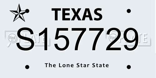 S157729 Texas License Plate