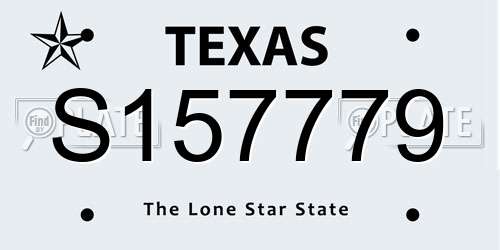 S157779 Texas License Plate