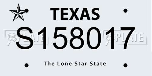 S158017 Texas License Plate