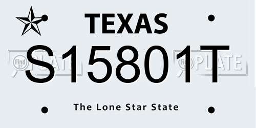 S15801T Texas License Plate