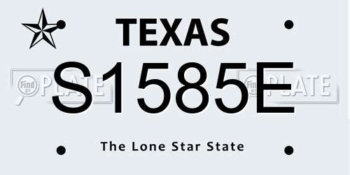 S1585E Texas License Plate