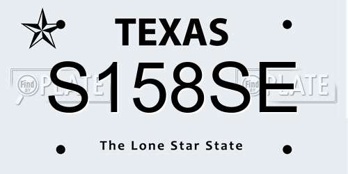 S158SE Texas License Plate