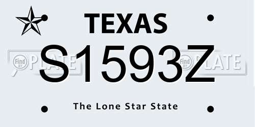 S1593Z Texas License Plate
