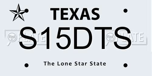 S15DTS Texas License Plate