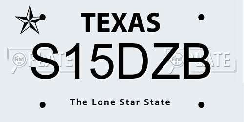 S15DZB Texas License Plate