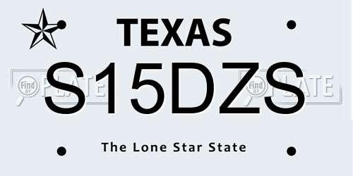 S15DZS Texas License Plate