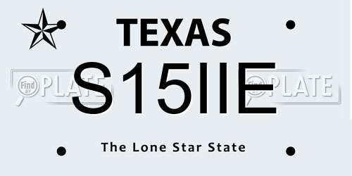 S15IIE Texas License Plate