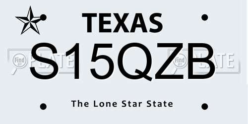 S15QZB Texas License Plate