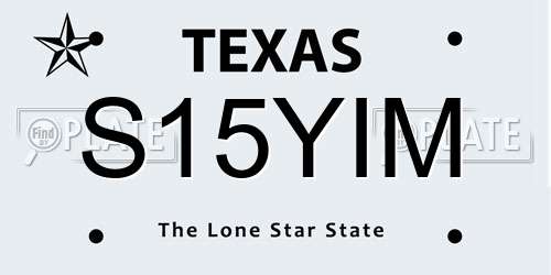 S15YIM Texas License Plate