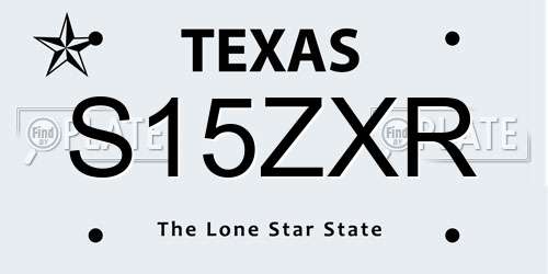 S15ZXR Texas License Plate