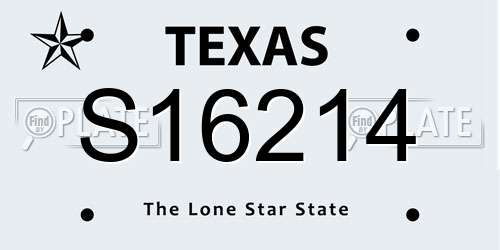 S16214 Texas License Plate