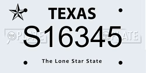 S16345 Texas License Plate