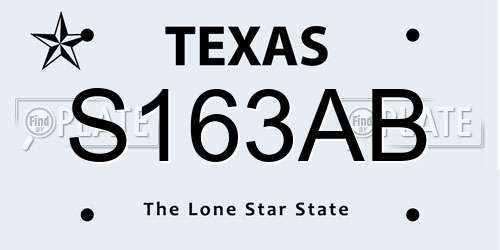 S163AB Texas License Plate