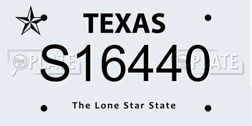 S16440 Texas License Plate