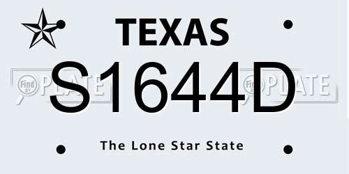S1644D Texas License Plate
