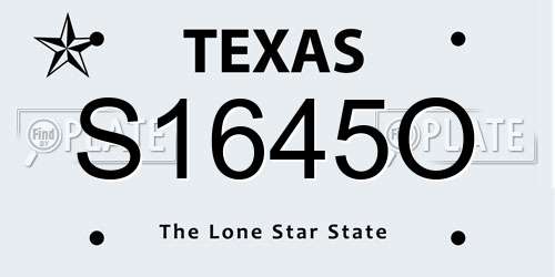 S1645O Texas License Plate