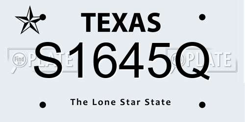 S1645Q Texas License Plate