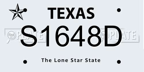 S1648D Texas License Plate