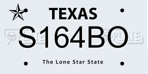 S164BO Texas License Plate