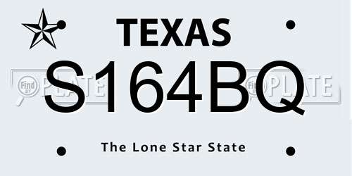 S164BQ Texas License Plate