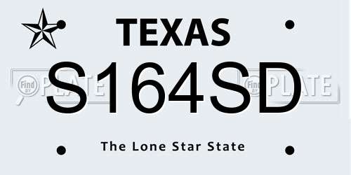 S164SD Texas License Plate
