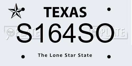 S164SO Texas License Plate