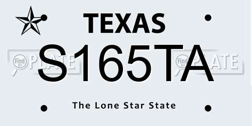 S165TA Texas License Plate