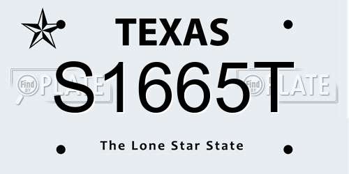 S1665T Texas License Plate