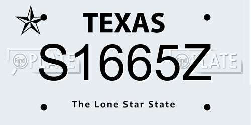 S1665Z Texas License Plate