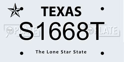 S1668T Texas License Plate
