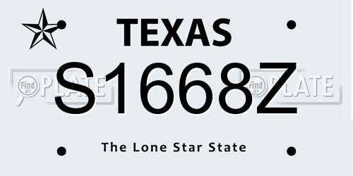S1668Z Texas License Plate