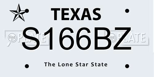 S166BZ Texas License Plate