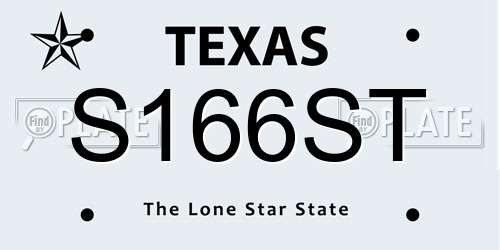S166ST Texas License Plate