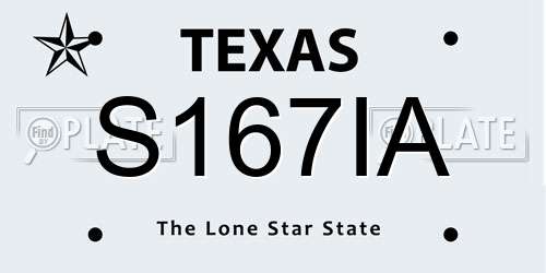 S167IA Texas License Plate
