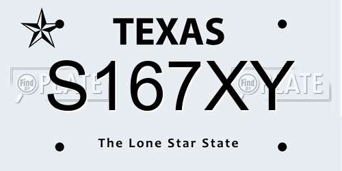 S167XY Texas License Plate