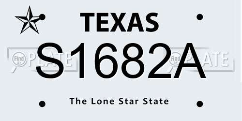 S1682A Texas License Plate