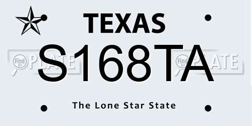S168TA Texas License Plate