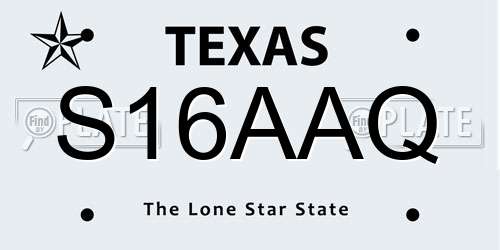 S16AAQ Texas License Plate