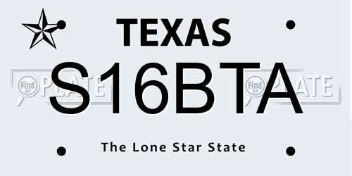 S16BTA Texas License Plate