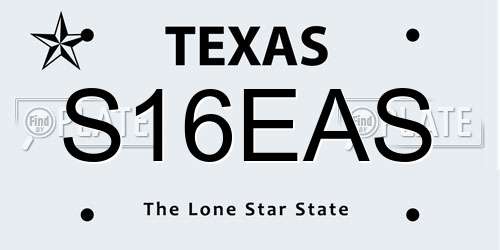 S16EAS Texas License Plate