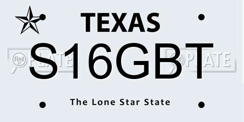 S16GBT Texas License Plate