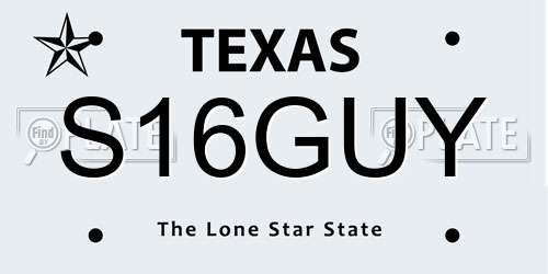 S16GUY Texas License Plate