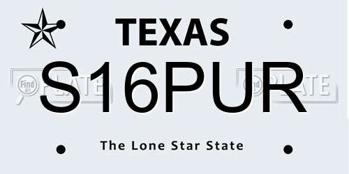 S16PUR Texas License Plate