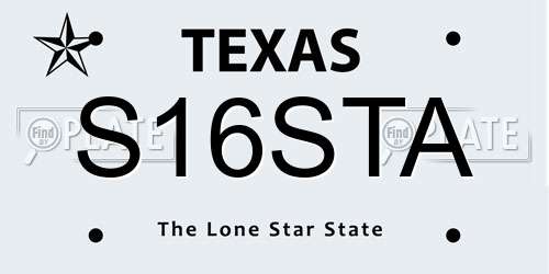 S16STA Texas License Plate