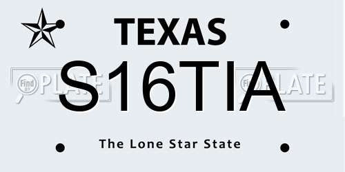 S16TIA Texas License Plate
