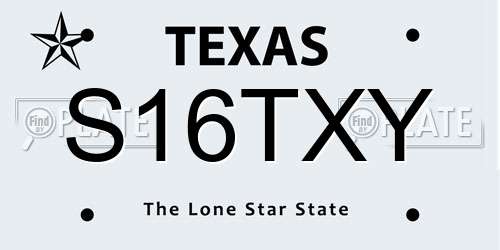 S16TXY Texas License Plate